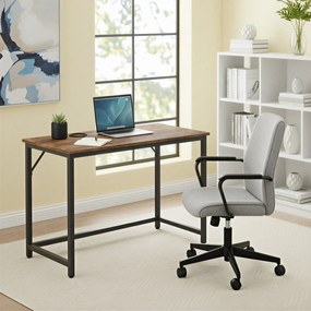 Secretaria para escritório em casa 100 x 50 x 75,5 cm, mesa de computador estável, fácil de montar Castanho-preto vintage
