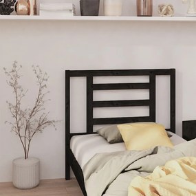 Cabeceira de cama 96x4x100 cm pinho maciço preto