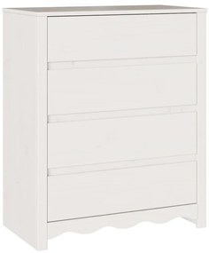 Cômoda vidaXL "DRAMMEN" Branca 76,5x40x91 cm Madeira Sólida de Pinho