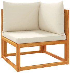10 pcs conjunto de sofás de jardim com almofadões acácia maciça