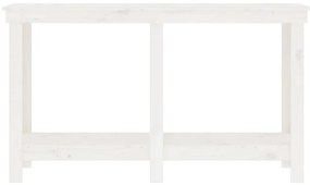 Banco de trabalho 140x50x80 cm pinho maciço branco