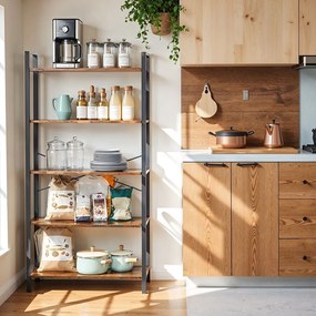 Estante para livros, com 5 níveis 30 x 80 x 153 cm castanho-preto