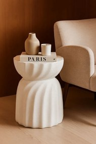 MESA DE APOIO TWISTY Ø 36X47,5 CM CREME