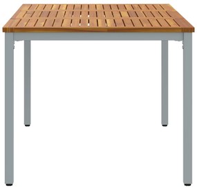 Mesa de Jardim vidaXL 150x90x75 cm em Madeira de Acácia Sólida e Metal