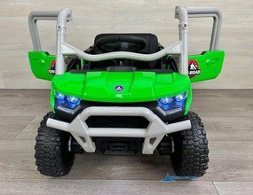 Carro elétrico para crianças 1 a 6 anos 12V 4x4 Buggy 1000RR rodas borracha e controlo remoto Verde