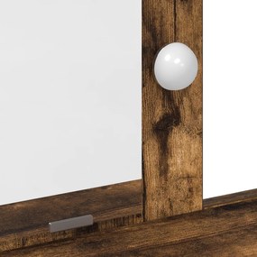 Mesa de Maquiagem vidaXL com Luzes LED Carvalho Fumado 100x41x140 cm