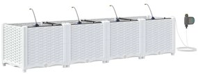 Jardineiras de Jardim 1 pc Branco 160 x 40 x 37.5 cm Plástico