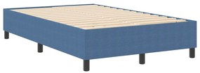 Cama Box Spring vidaXL Azul Pequena Dupla Tecido de Corduroy