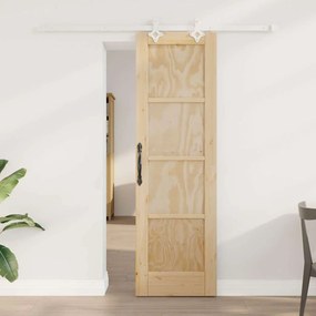Porta Deslizante vidaXL com Conjunto de Acessórios 61x198,5 cm Madeira Sólida de Pinho