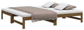 Estrutura sofá-cama de puxar 2x(90x190)cm pinho maciço castanho