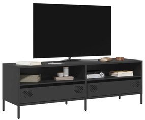 Móvel de TV 135x39x43,5 cm aço laminado a frio preto