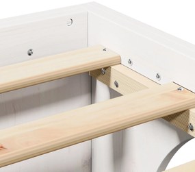 Estrutura de Cama Branca Madeira 90 x 190 cm Minimalista