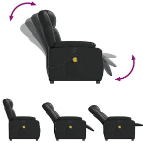 Poltrona de massagens reclinável couro artificial preto
