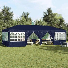 vidaXL Tenda de Festa com 12 Lados Azuis 8x4 m PE