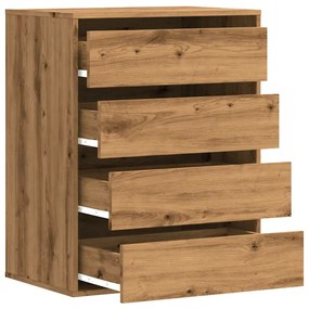 Cómoda com 4 Gavetas - 60x41x76 cm - derivados de madeira - carvalho a