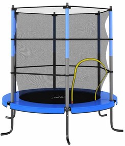 Trampolim com rede de segurança redondo 140x160 cm azul