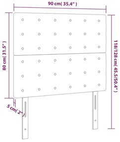 Cabeceira de cama 2 pcs couro artificial 90x5x78/88 cm cinzento