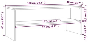 Móvel de TV 100x40x40 cm contraplacado branco