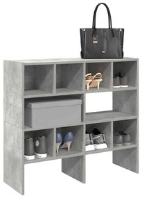 vidaXL Sapateiras 2 pcs empilháveis 89,5x30x40 cm cinzento cimento