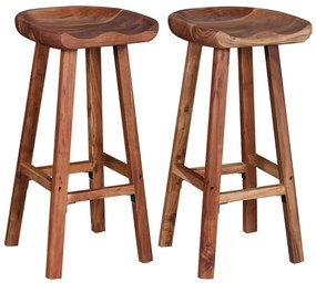 Bancos de bar 2 pcs madeira acácia maciça
