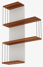 Prateleira de Parede Cambel – Branco/Pinho – 64x96x19 cm