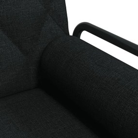 Sofá-cama com apoio de braços tecido preto