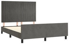 Estrutura de cama sem colchão 140x190 cm veludo cinzento-escuro