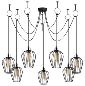 Chandelier Tel – Preto – Diâmetro 160 cm, Altura 130 cm