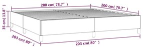 Estrutura de cama tecido cinzento-escuro 200x200 cm