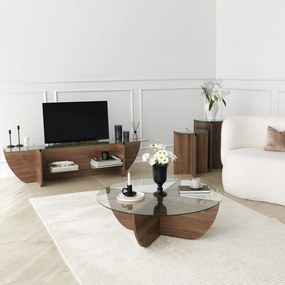 TV Stand Lily – Walnut – 158 cm x 40 cm x 35 cm