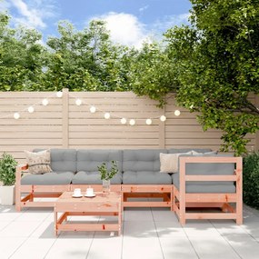 6 pcs conjunto lounge de jardim madeira de douglas maciça