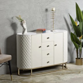 ARMARIO SHARON 120X40X85 CM BRANCO E DOURADO