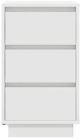 Mesa de cabeceira com luzes LED 38x34x65 cm branco