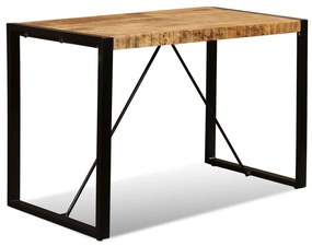 Mesa de jantar madeira de mangueira maciça áspera 120 cm