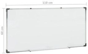 Quadro magnético 110x60 cm aço branco