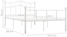Estrutura de cama 140x200 cm metal branco
