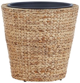 Conjunto de 3 vasos em jacinto de água cor natural e creme PLAKA Beliani