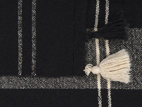 Manta decorativa em algodão preto 130 x 170 cm KULAC Beliani