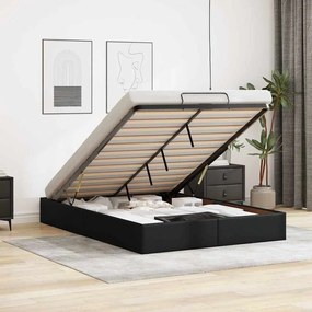Estrutura de cama otomana sem colchão 140x200 cm preto