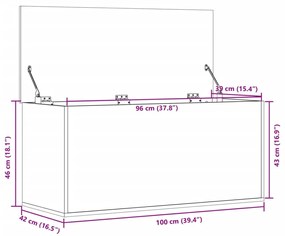 Caixa de arrumação 100x42x46 cm derivados de madeira branco