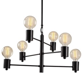 Candeeiro Suspenso Hexa – Preto – 61 x 61 cm