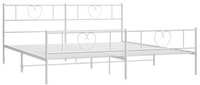 Estrutura de cama com cabeceira e pés 193x203 cm metal branco