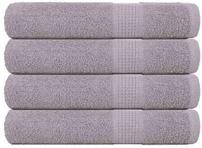 Toalhas de sauna 4 pcs 80x200 cm 360 gsm 100% algodão cinzento