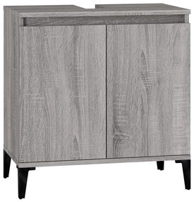 3 pcs Conjunto móveis casa de banho madeira proc. cinza sonoma