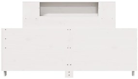 Cama sem colchão 120x190 cm madeira de pinho maciça branco