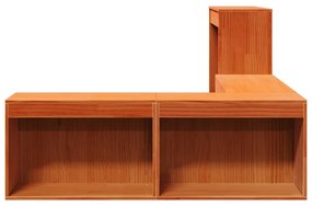 Mesa de cabeceira c/ secretária 222x122x75cm pinho castanho-mel