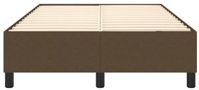 Estrutura de cama sem colchão 120x200 cm tecido castanho-escuro
