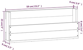 Sapateiras de parede 2 pcs 59x9x23 cm pinho maciço branco