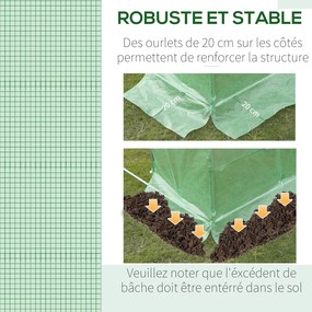 Lona de substituição de 9 m², lona 3 x 3 x 2 m para estufa em túnel (ESTRUTURA NÃO INCLUIDA)  em PE anti-UV, impermeável, com 6 janelas + porta enrolá