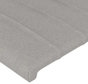 Cabeceira cama c/ abas tecido 203x23x118/128 cm cinzento-claro